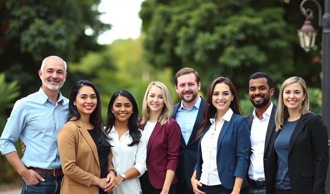 Fotografie de grup a echipei Naturavitald într-un cadru natural, zâmbind și interacționând.